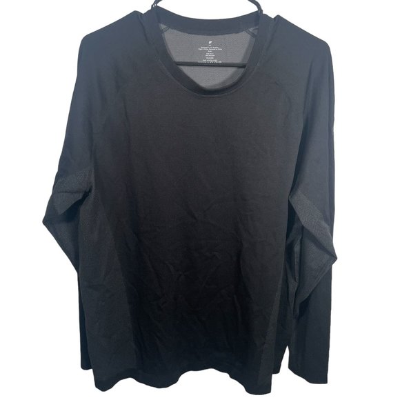 Fabletics The Training Day Long Sleeve Shirt Mens XXL Black Gym Athletic - Picture 1 of 5